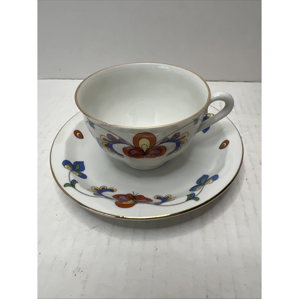 Norway Porsgrund FARMERS ROSE Tea Demitasse Cup & Saucer